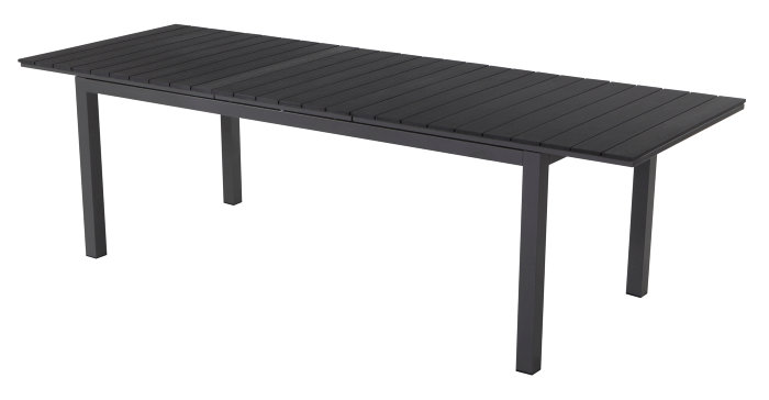 Hagebord Bern 200/260 x 90 cm svart